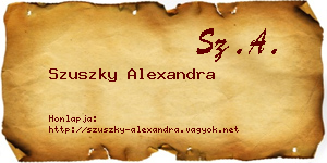 Szuszky Alexandra névjegykártya
